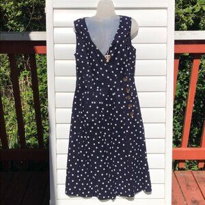 NWT Boden Blue and White Polka dot Dress